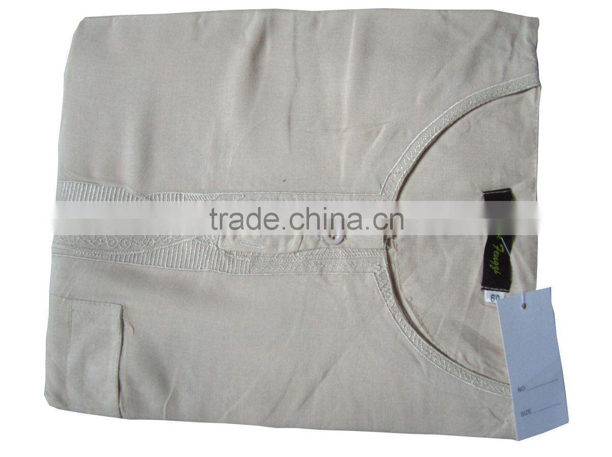 CM003 New daffah thobe 100% cotton poplin 137cm comfortable summer arabic men clothes short sleeve Muslim thobe