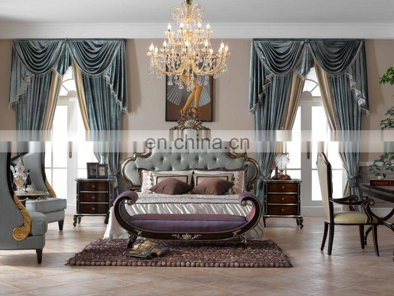 American royal luxury wood double bed luxury bedroom furniture