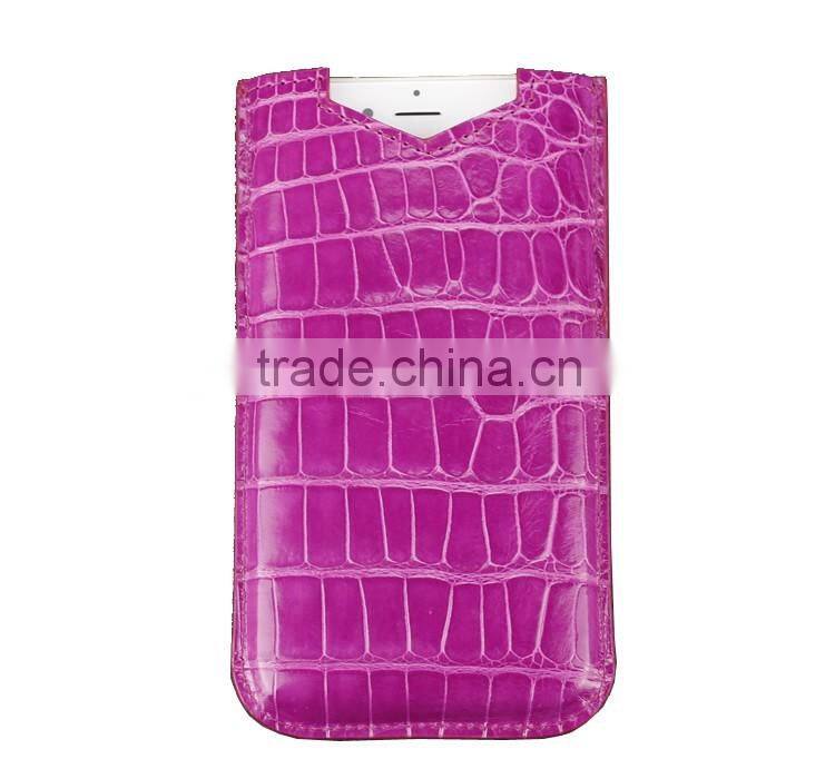 luxury crocodile leather mobile phone pouch cell phone case phone holder bag for iphone
