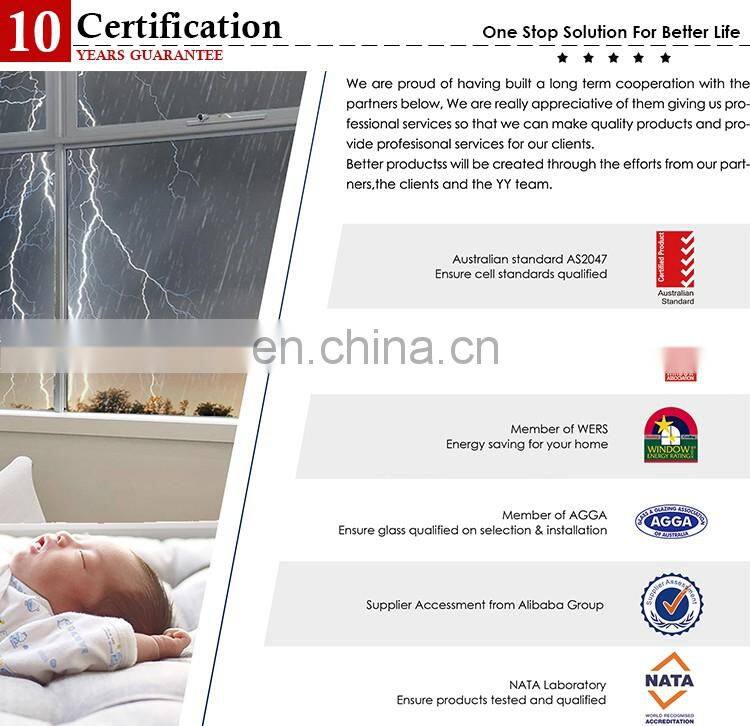 YY Australia standard AS2047 double glazed aluminum top hung windows made in china door and windows