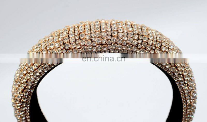 2022 Colorful Bling Bling Rhinestones Headbands For Womens Luxury Shiny Padded Diamond Crystal Hair Bands Party Hair Accessories