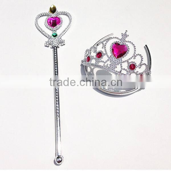 Wholesale electroplating plastic kids pink princess magic wand fairy beauty magic stick