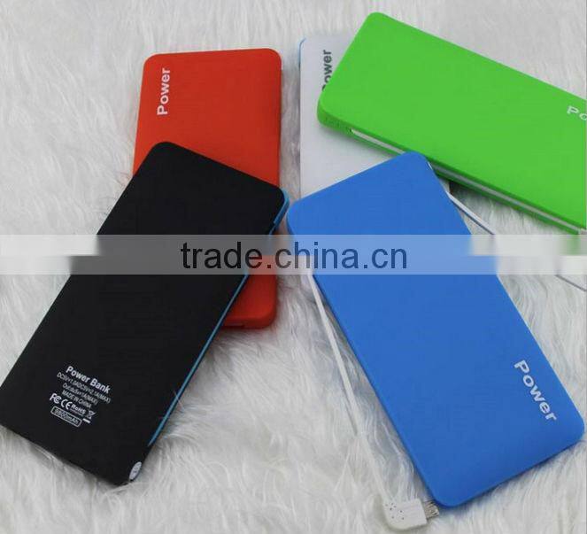 Manufacturer Supply 2015 Latest Design slim power bank 6000mah
