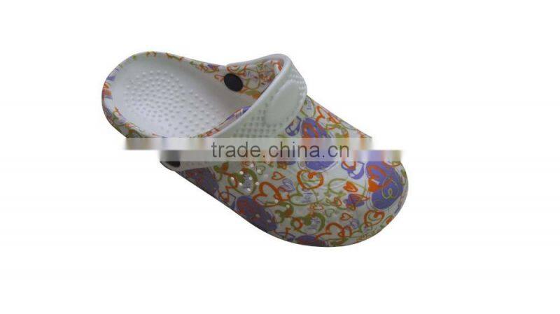 Women eva printing shoes,printing garden clogs, women eva clogs