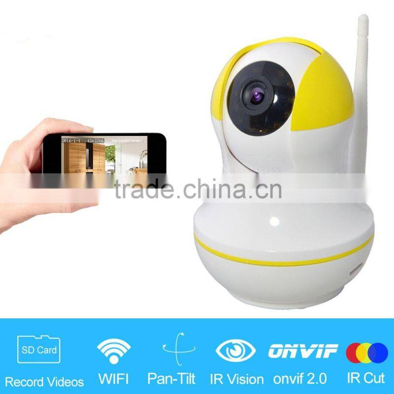 Wifi IP camera plug and play alarm push motion detector with night vision hd 720P