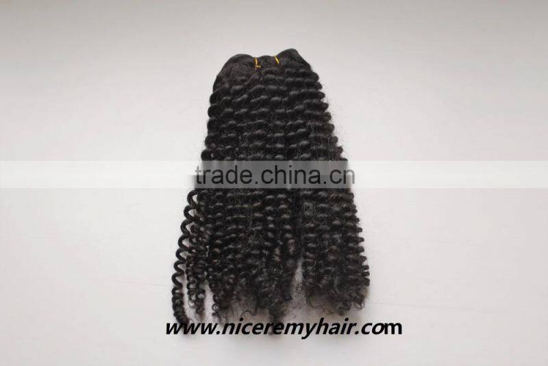Wholesale top quality 100% human hair clip in hair extensions