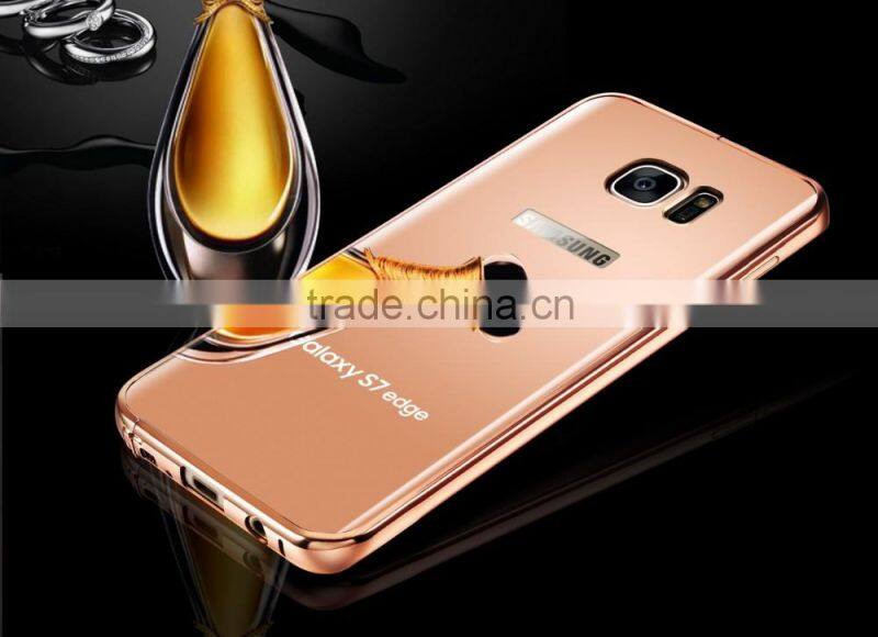Original KXX with Mirror Case for Samsung S7 edge KXX Luxury Stainless steel frame Acrylic backplane Cover MT-5581