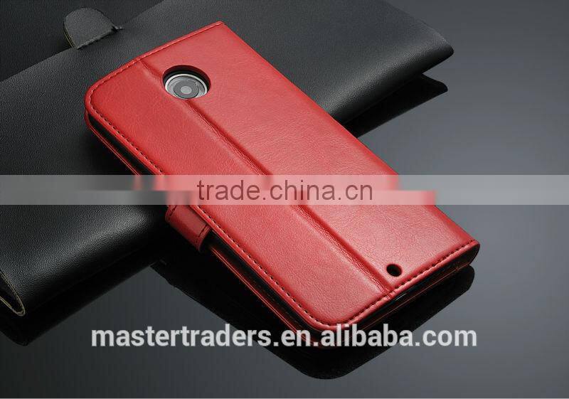 Original Fashion 64 Grain Stand Holder Wallet Flip PU Leather Case For Motorola Google 6 MT-3101