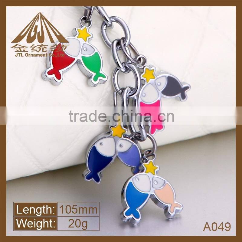 promotional fashion metal fish metal keychain