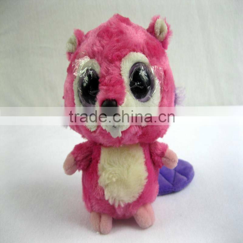 Fashion design big eyed squirrel soft toy