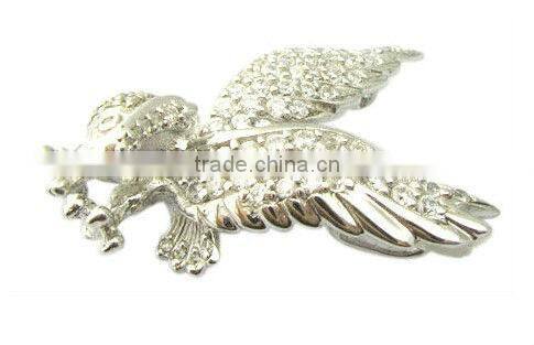 Fashion silver crystal rhinestone brooch