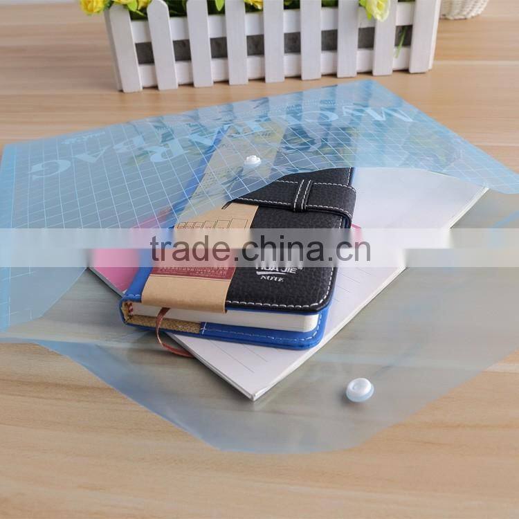 A4 FC size clear plastic PP Document Wallets Folders with Press Button