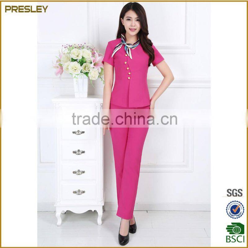 Fashion Elegant Hotel Reception Uniform Women Lady's Slim Fit Hotel Uniform Office Uniform