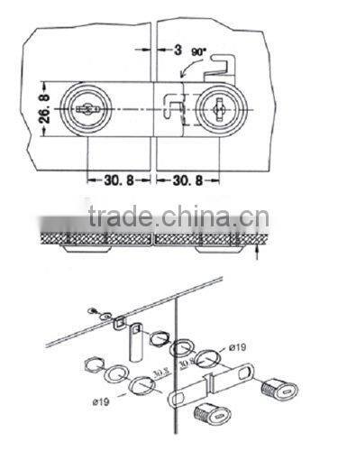 Zinc alloy glass door lock
