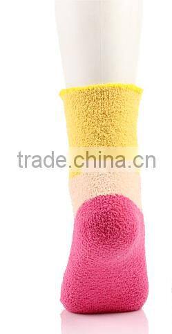 custom colourful lovely dot women fuzzy terry warm thick cartoon fluffy sport socks