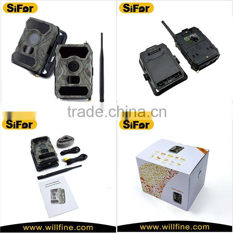 Adjustable PIR range 12-15M deer hunting trail camera with 3G function
