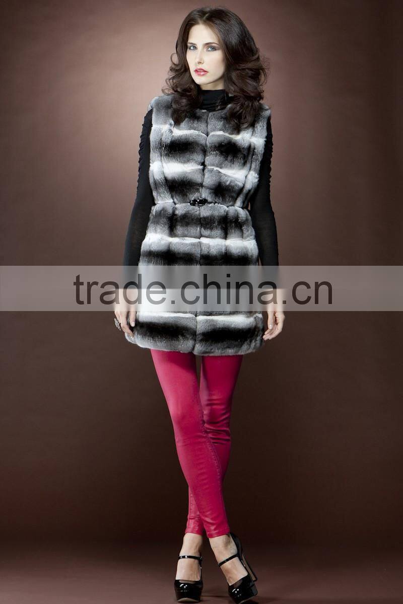 fashionable real chinchilla fur vest