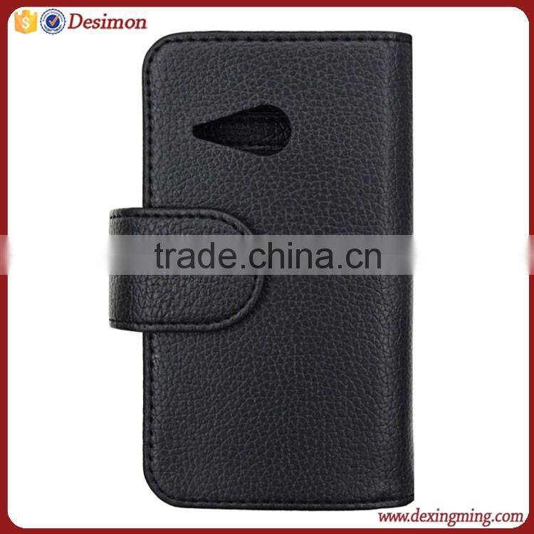 China manufacturer Magnet book style wallet leather case for HTC One M8 mini