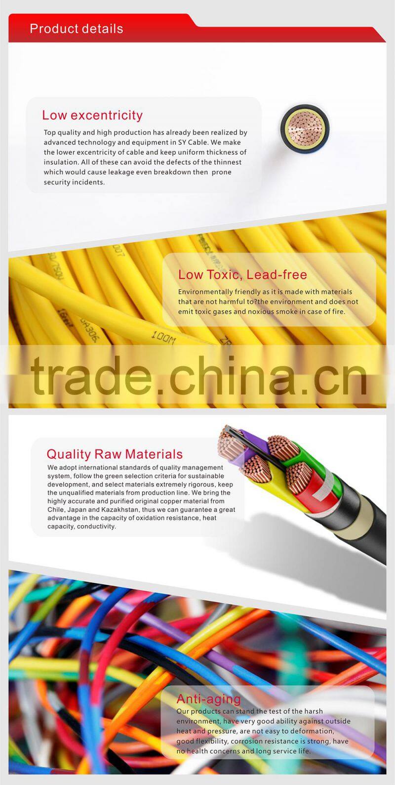 0.6/1kV XLPE insulation copper electrical cable / power cable / LV Cable / CU/XLPE/STA/PVC