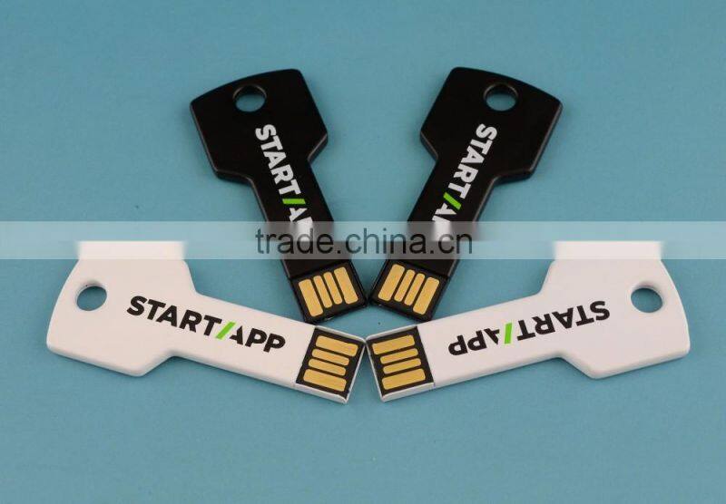 Silver 4GB Metal Key Shaped USB 2.0 Flash Drive, Golden key drive memory 4gb, Mini Metal Traveller Key