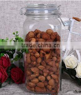 clamp and clear glass jar with lid