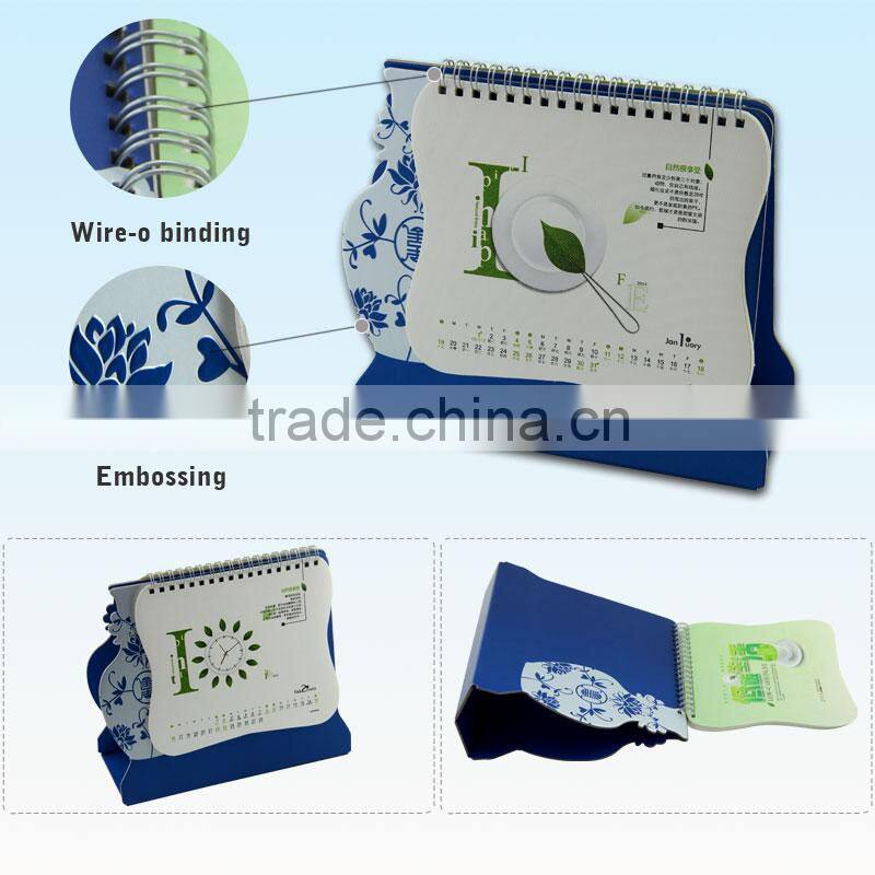 2016 spiral bound saddle stitch printing wall/desk/daily calendar