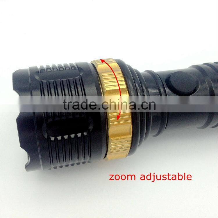 1W powerful led with 3D batteries Zoom adjustable flashlight