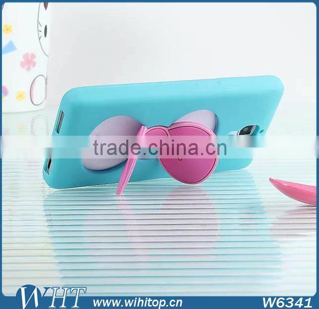 3D Silicone Case for Xiaomi Mi4, Lovely Stand Bow Case for Xiaomi M4