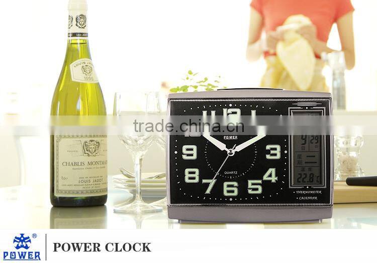 Sweep Second Hand alarm clock with LCD & Light Snooze and Beep Alarm clock