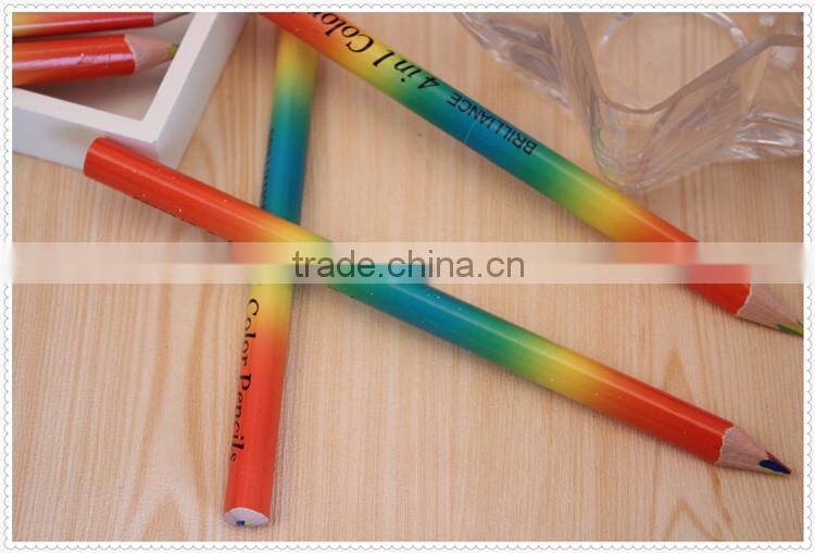 Triangle Jumbo wooden 4C-mixed color pencil in pvc tube