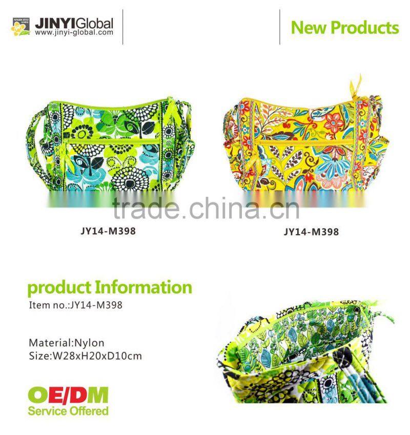 Nylon girls flower print school satchel