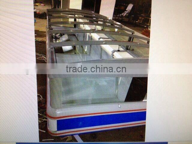 3 meters commercial seafood display freezer for supermarket with remote engine