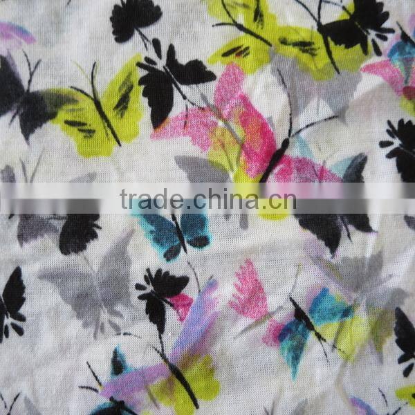 polyester knitted fabric poly spun printed fabric