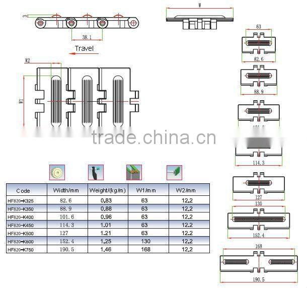 Plastic Top Chian With Rubber HF820-K450