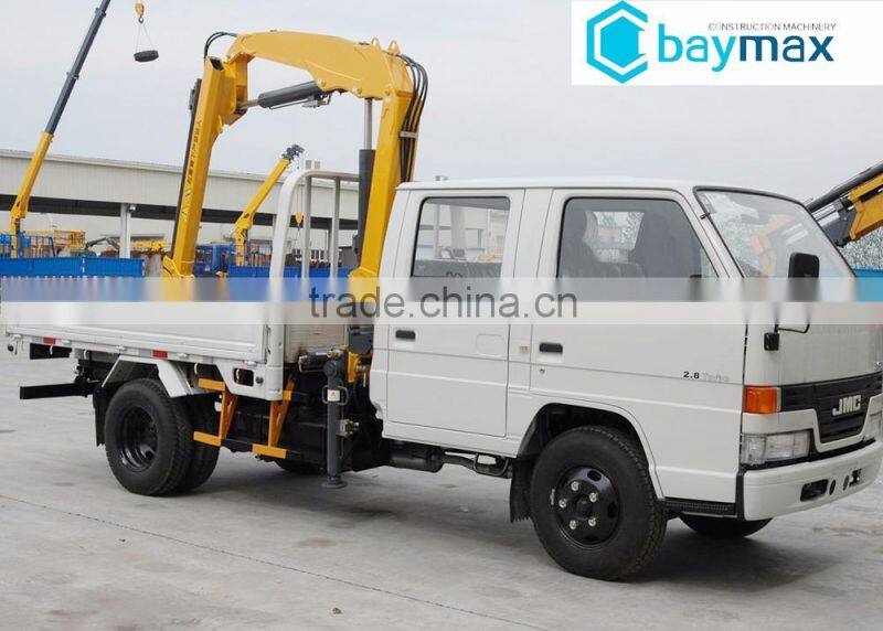 2 tons truck crane with knuckle boom for sale
