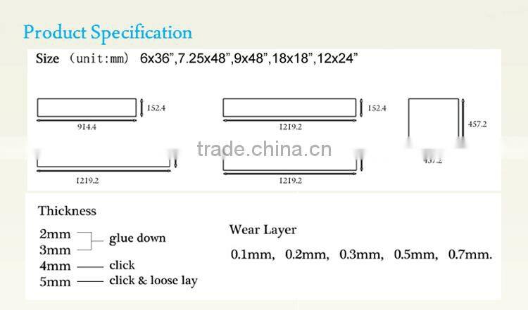 YDM-05-14 Cheap price 2mm vinyl plank flooring LVT floor
