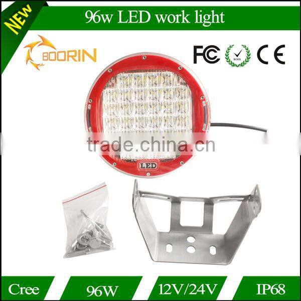 Truck tailer car Jeep 4x4 auto parts LED headlight type lighting,96W led driving light round,super brightness 96W LED work light