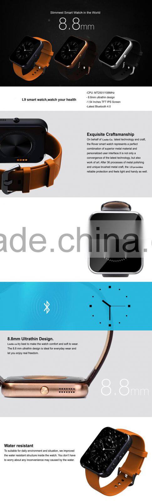 High Quality MT2502C Smart Watch Camera Remote Anti-lost Alert Bluetooth Watch