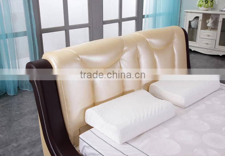 2015 New modern leather bed SY1006
