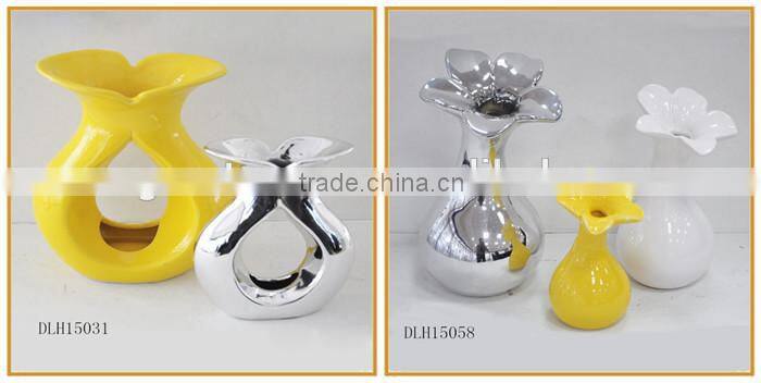 Cheap popular dragonfly pattern mini big white ceramic flower vases