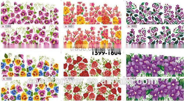 2016 Beauty Flowers Nail water sticker 3D decal nail sticker