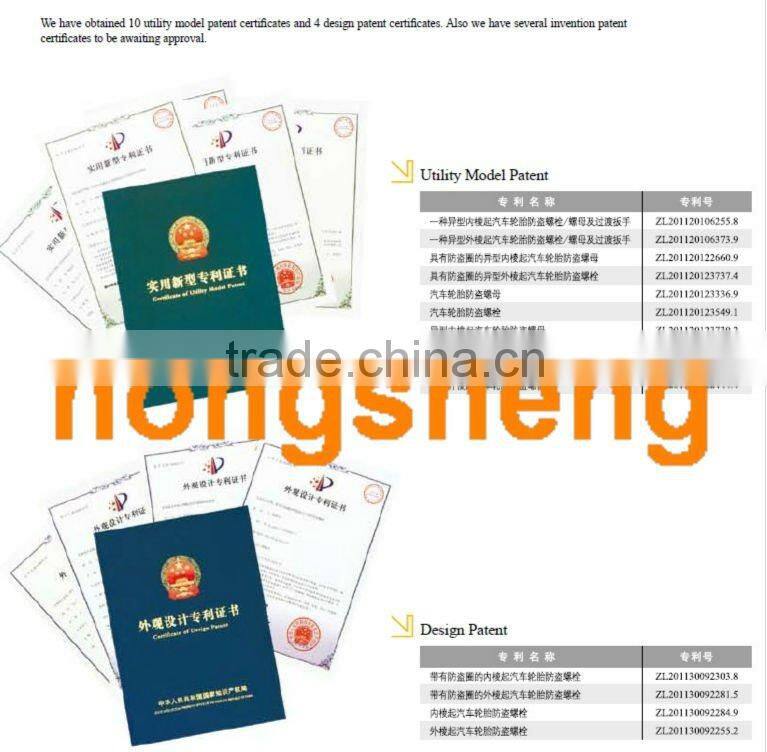 chromeplated 59mm length 19mm hex high strength wheel bolt