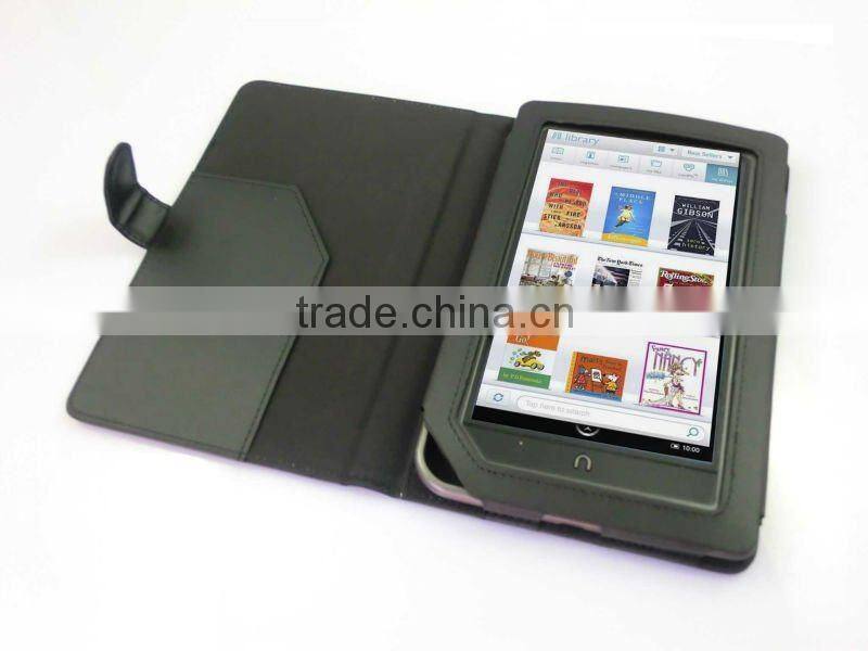 Leather Case For Nook Color eReader,free shipping,Black