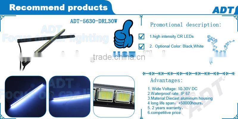 2pcs White Mini LED DRL Bars 30-SMD 5630 Waterproof High Bright Light Strips