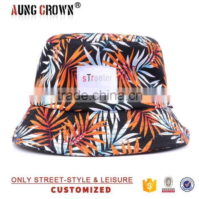 customize printed women summer beach bucket hat
