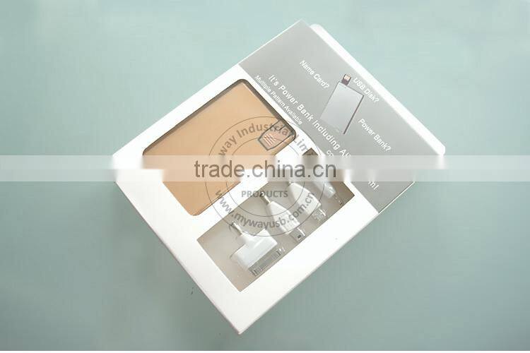 bulk cheap metal business card power charger mobile USB power bank for travelling