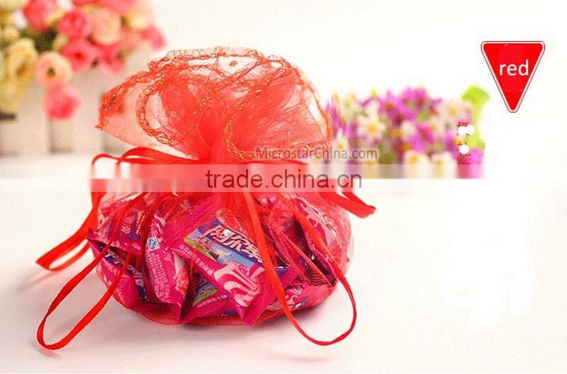 3 Sizes 100pcs Round Organza Gift Bag Small Drawstring Organza Bag Mini Wedding Favor