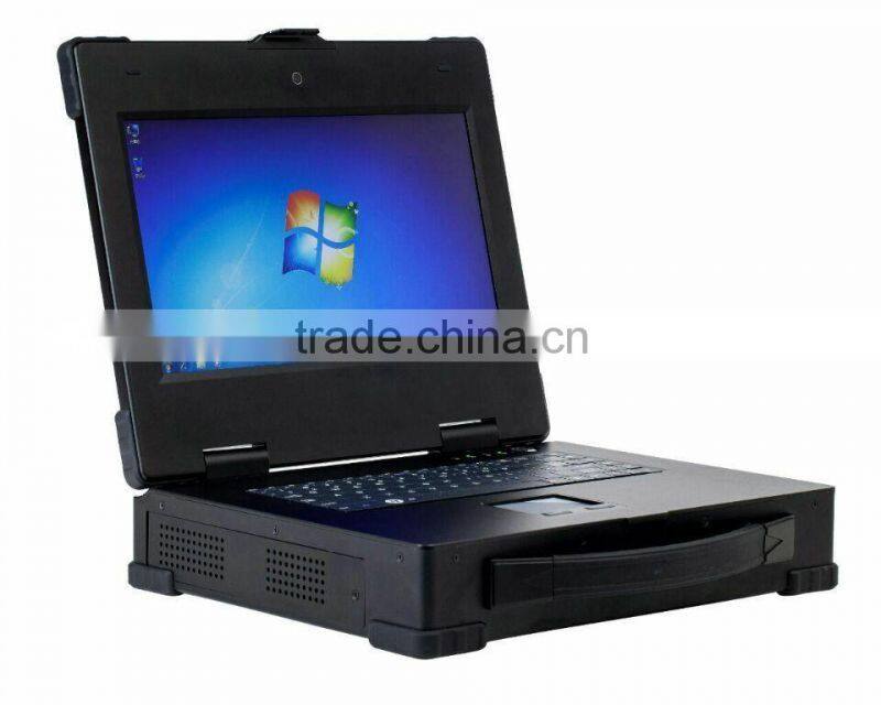 14"i5 CPU 4G RAM SSD120G 2PCI slot 2LAN 4USB 1DVI 1COM rugged laptop computer pc