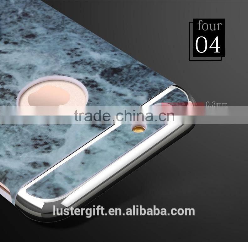 2016 With ring kickstand Luxury 3 in 1 Hard PC Marbling Phone Case Cover For iPhone 5S SE 6 6S Marble Checked Pattern Phone Case