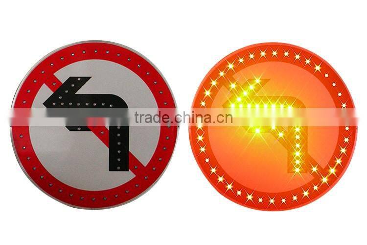 LED flashing solar panel road hazard warning light